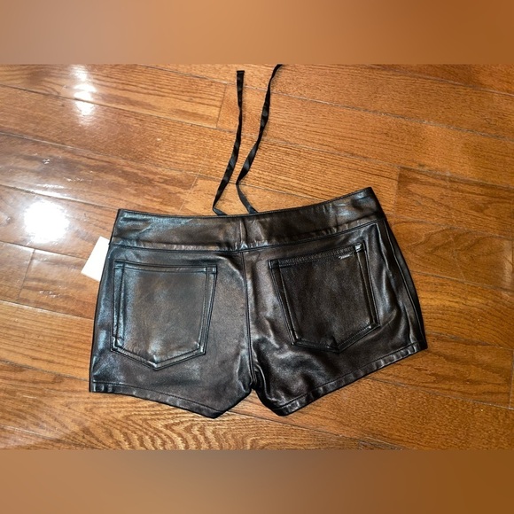 New! EB Denim Leather Black Micro Hottie Y2K
Lace Up Shorts ❤️‍🔥 Size 26 NWT! - Picture 13 of 15